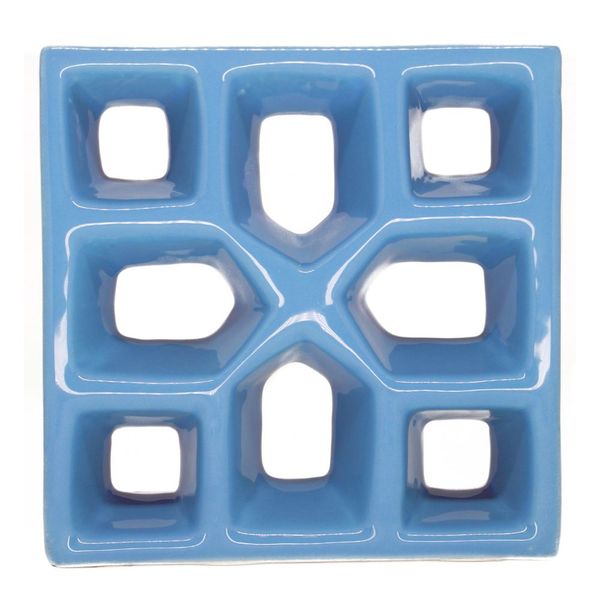Tijolo vazado xis 19x19cm azul céu Martins